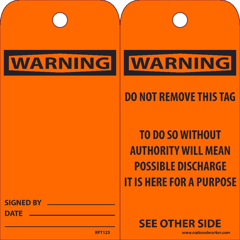 Warning Signed By & Date Tag - Pack of 25-eSafety Supplies, Inc