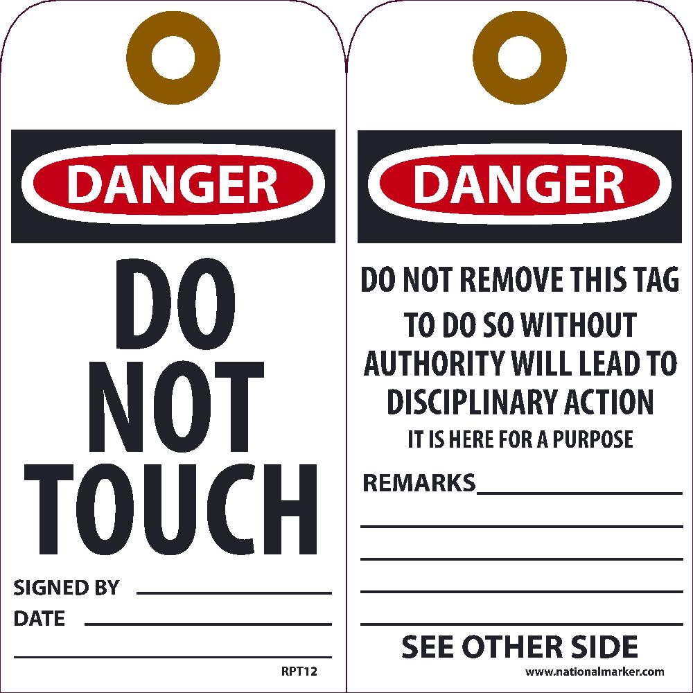 Danger Do Not Touch Tag - Pack of 25-eSafety Supplies, Inc