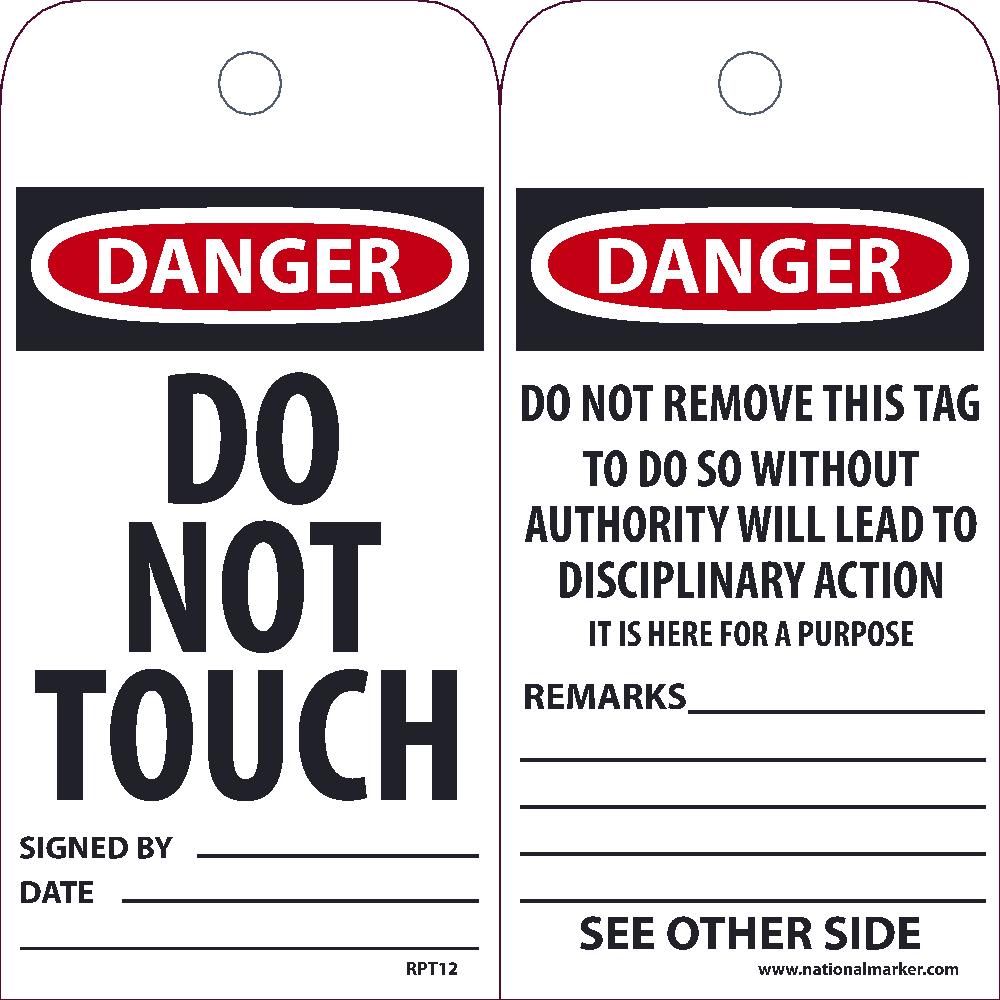 Danger Do Not Touch Tag - Pack of 25-eSafety Supplies, Inc