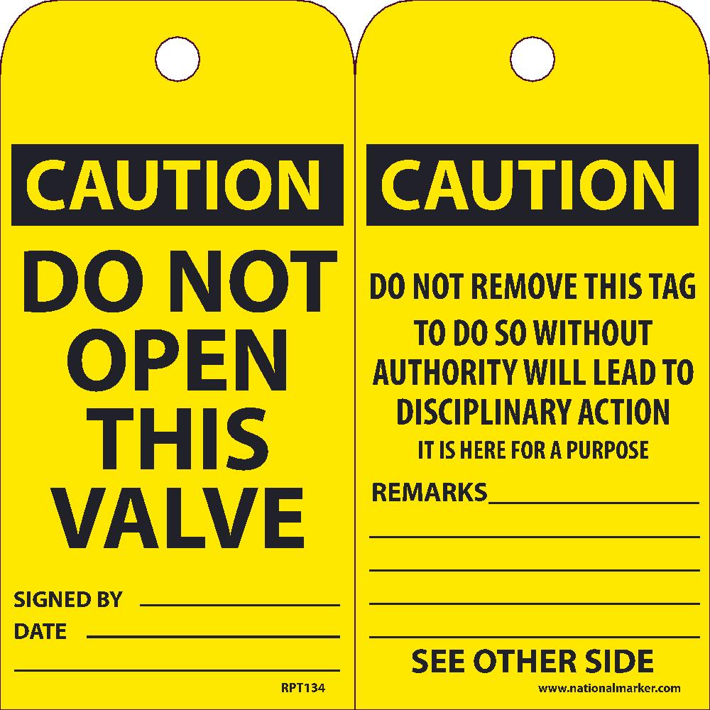 Caution Do Not Open This Valve Tag - Pack of 25-eSafety Supplies, Inc