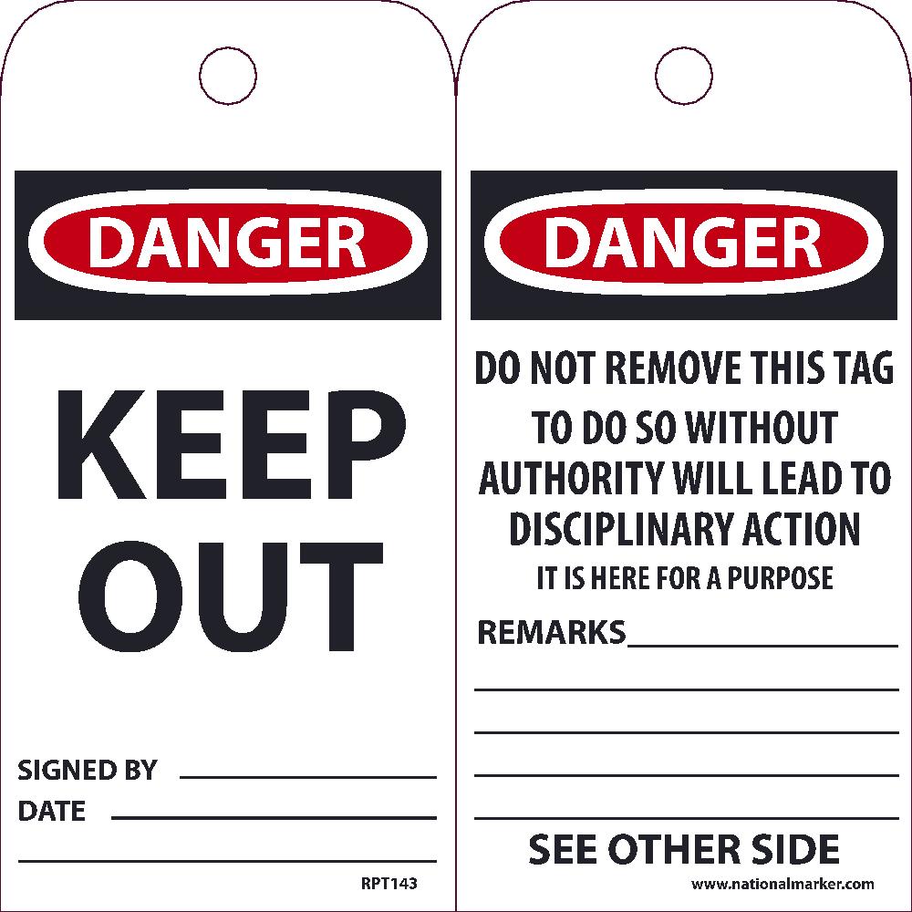 Danger Keep Out Tag - Pack of 25-eSafety Supplies, Inc
