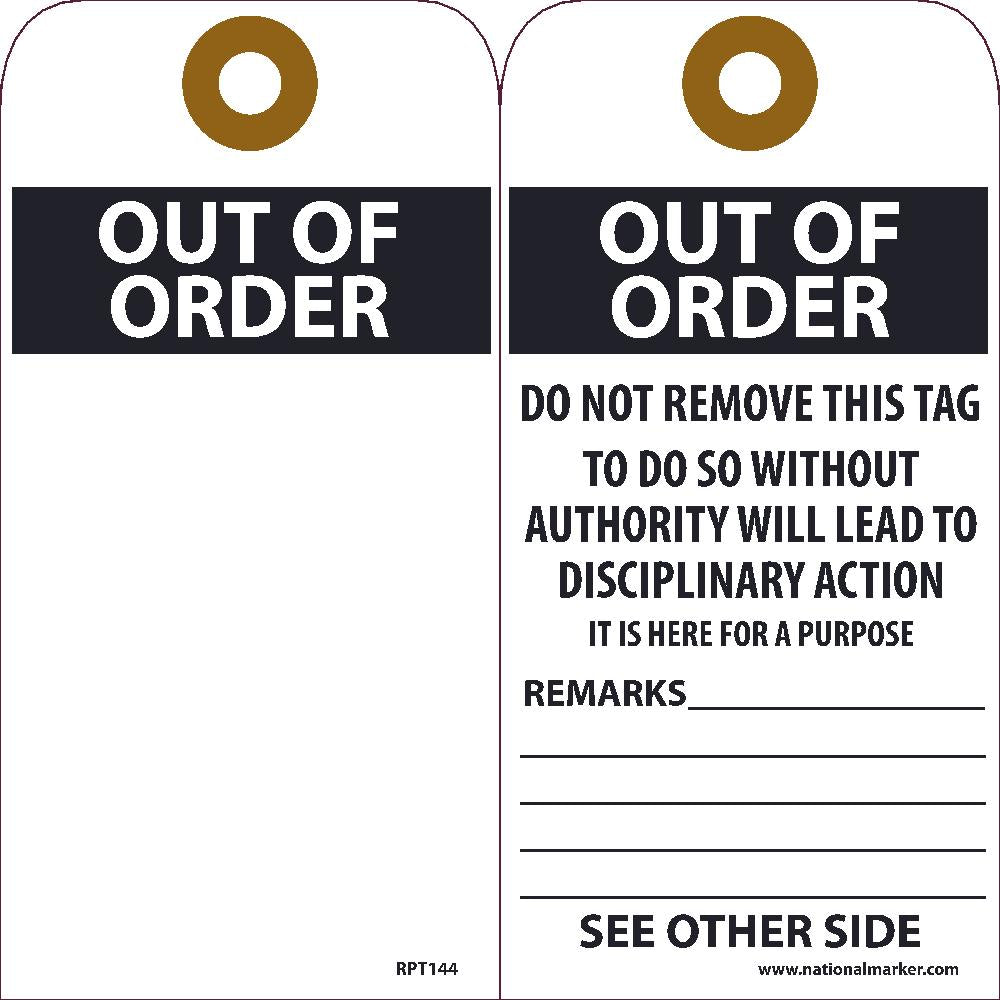 Out Of Order Tag - Pack of 25-eSafety Supplies, Inc