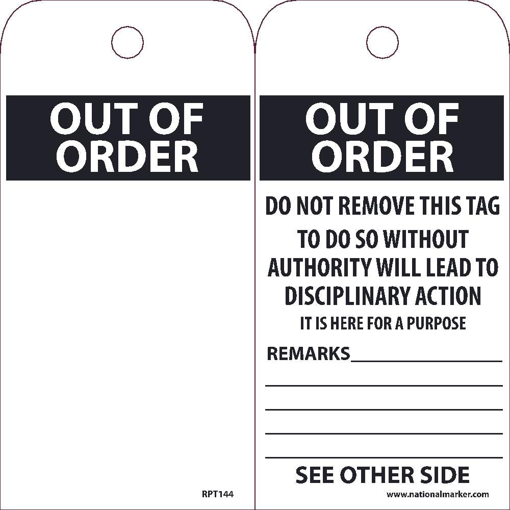 Out Of Order Tag - Pack of 25-eSafety Supplies, Inc