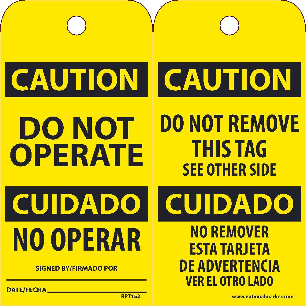 Do Not Operate Bilingual Tag - Pack of 25-eSafety Supplies, Inc