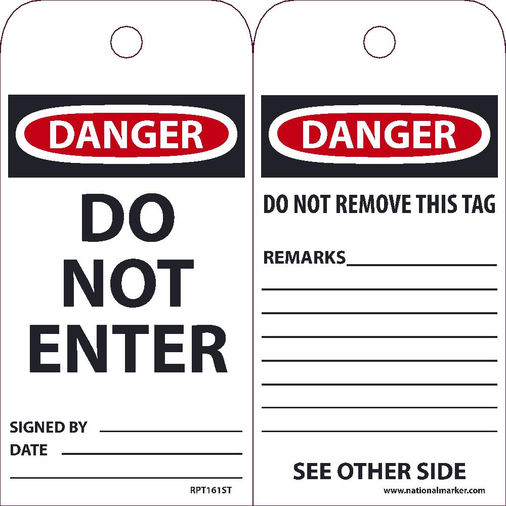 Danger Do Not Enter Tag - Pack of 25-eSafety Supplies, Inc