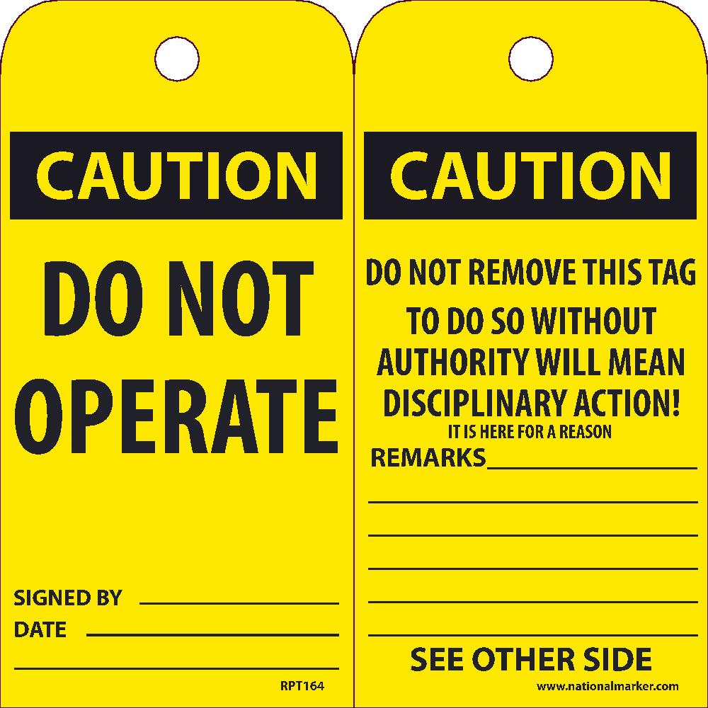 Caution Do Not Operate Tag - Pack of 25-eSafety Supplies, Inc