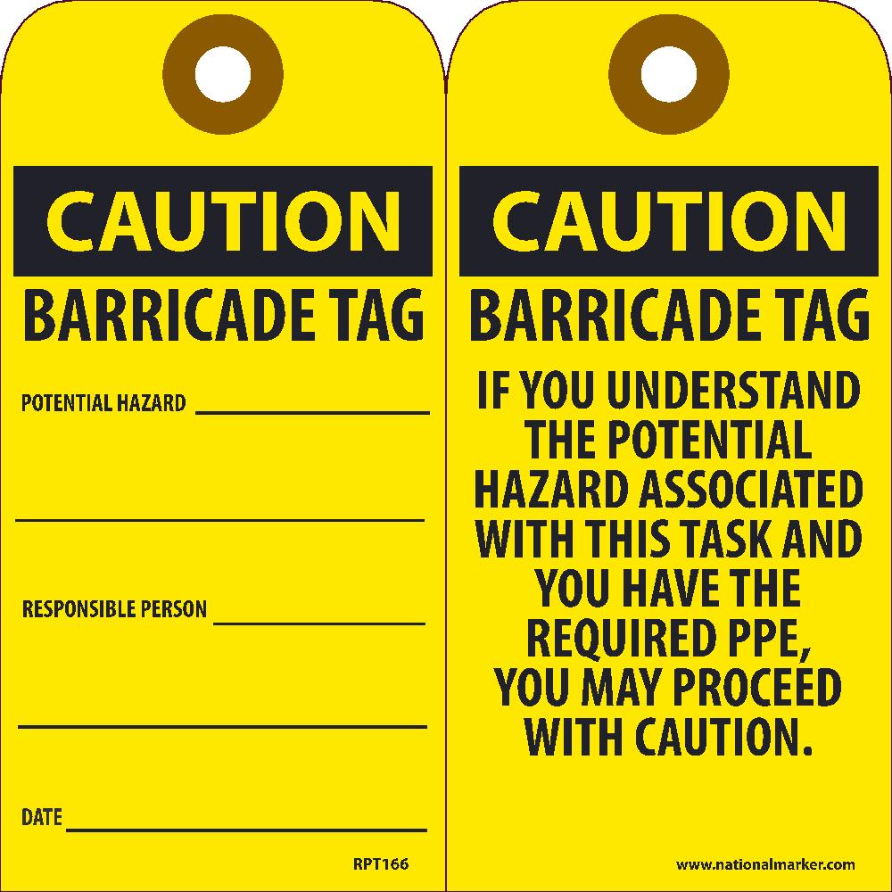 Caution Barricade Tag Potential Hazard Tag - Pack of 25-eSafety Supplies, Inc
