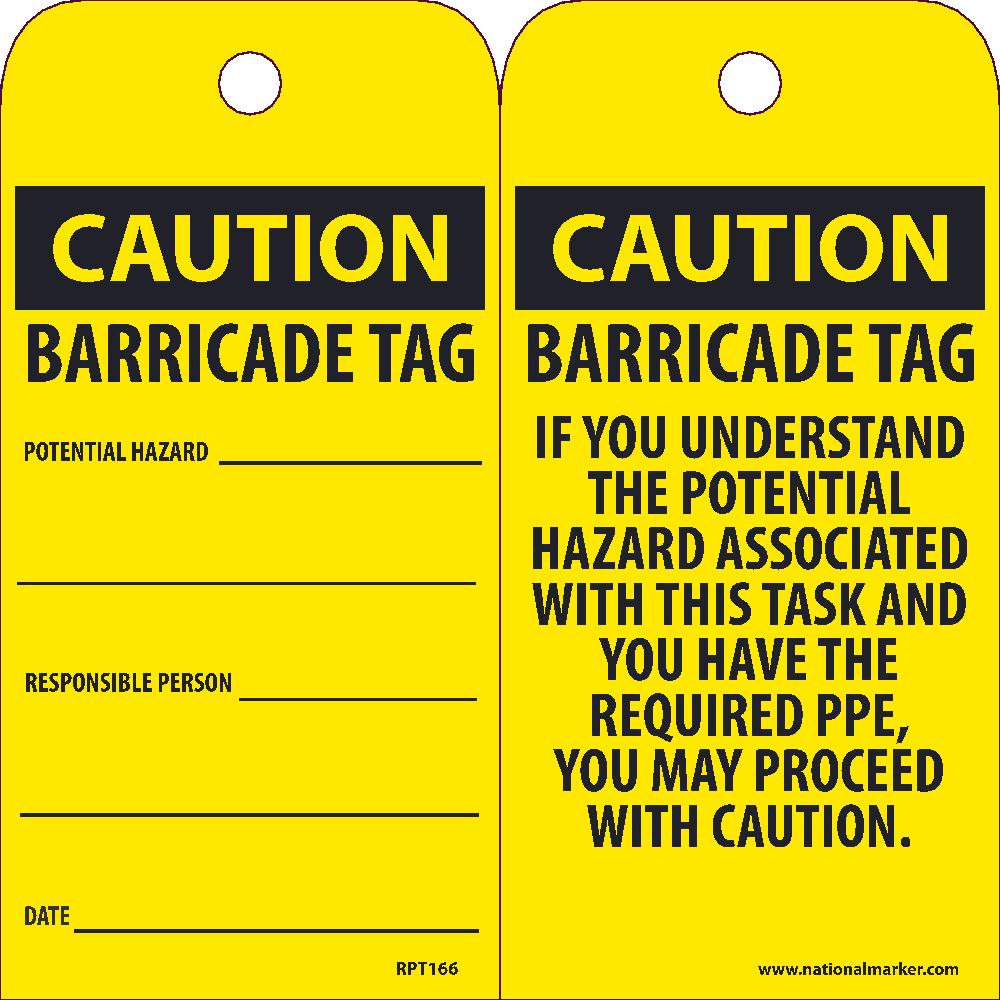 Caution Barricade Tag Potential Hazard Tag - Pack of 25-eSafety Supplies, Inc