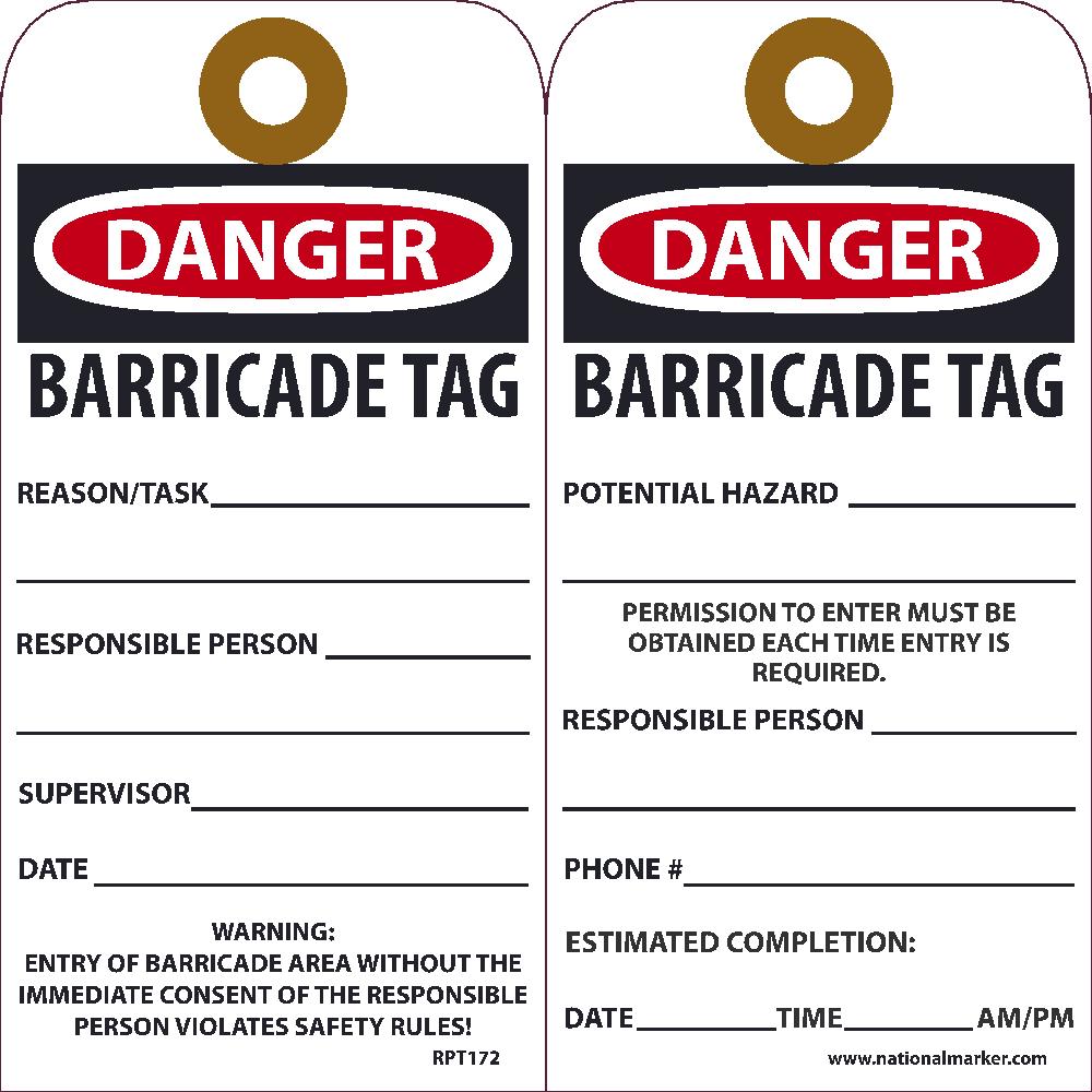 Danger Barricade Tag - Pack of 25-eSafety Supplies, Inc