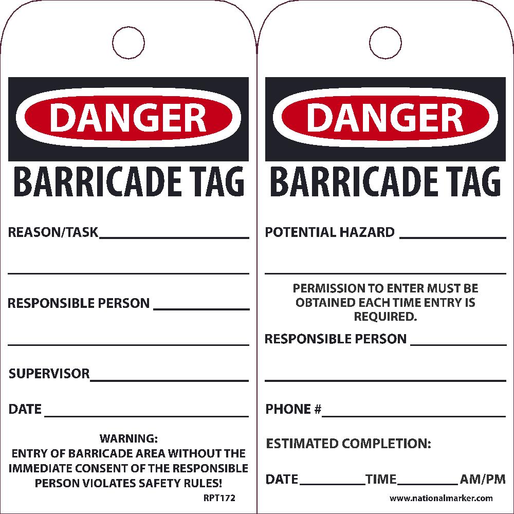 Danger Barricade Tag - Pack of 25-eSafety Supplies, Inc