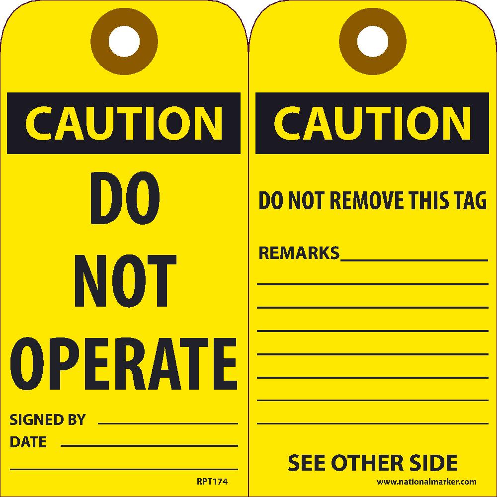 Caution Do Not Operate Tag - Pack of 25-eSafety Supplies, Inc