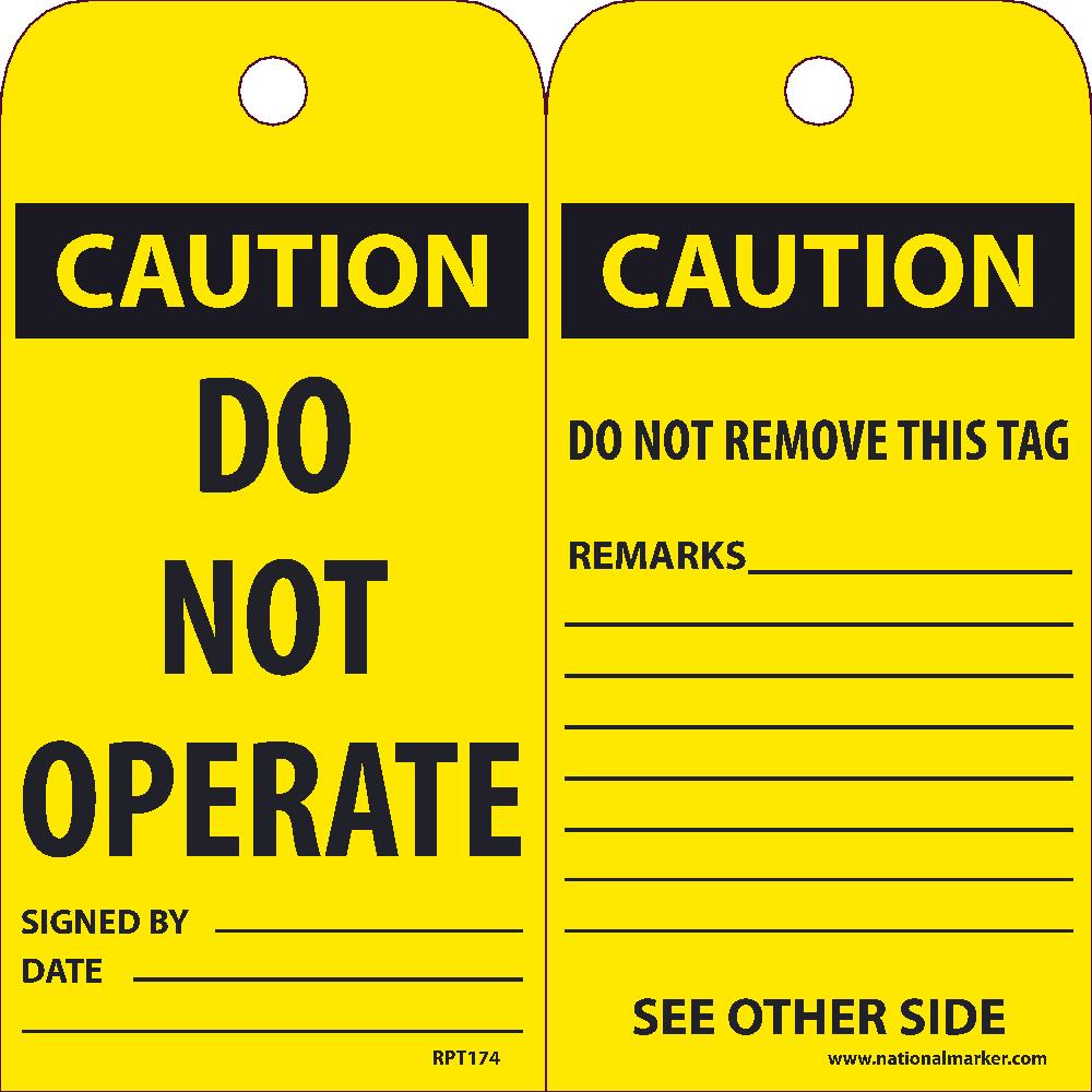 Caution Do Not Operate Tag - Pack of 25-eSafety Supplies, Inc