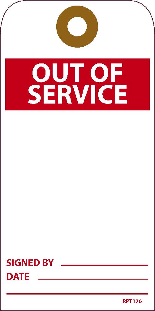 Out Of Service Tag - Pack of 25-eSafety Supplies, Inc