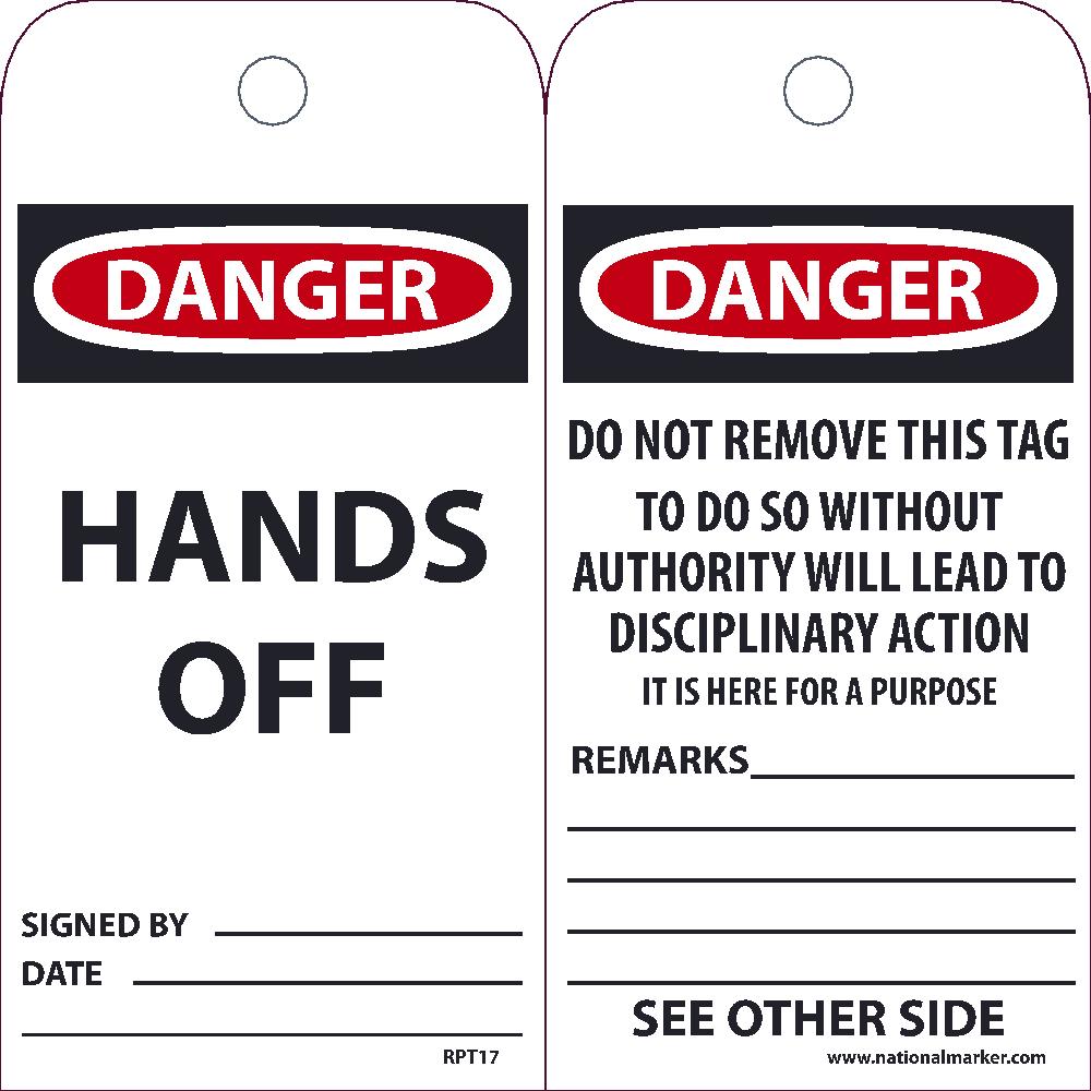 Danger Hands Off Tag - Pack of 25-eSafety Supplies, Inc