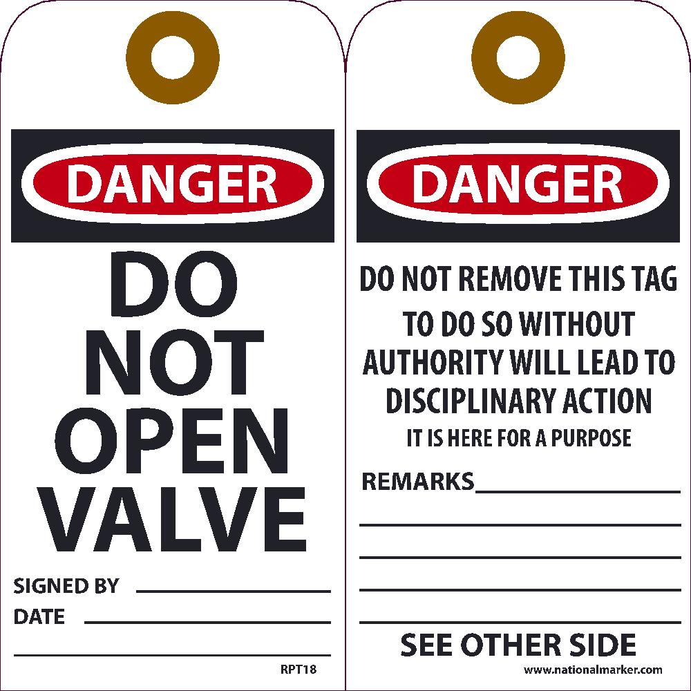 Danger Do Not Open Valve Tag - Pack of 25-eSafety Supplies, Inc