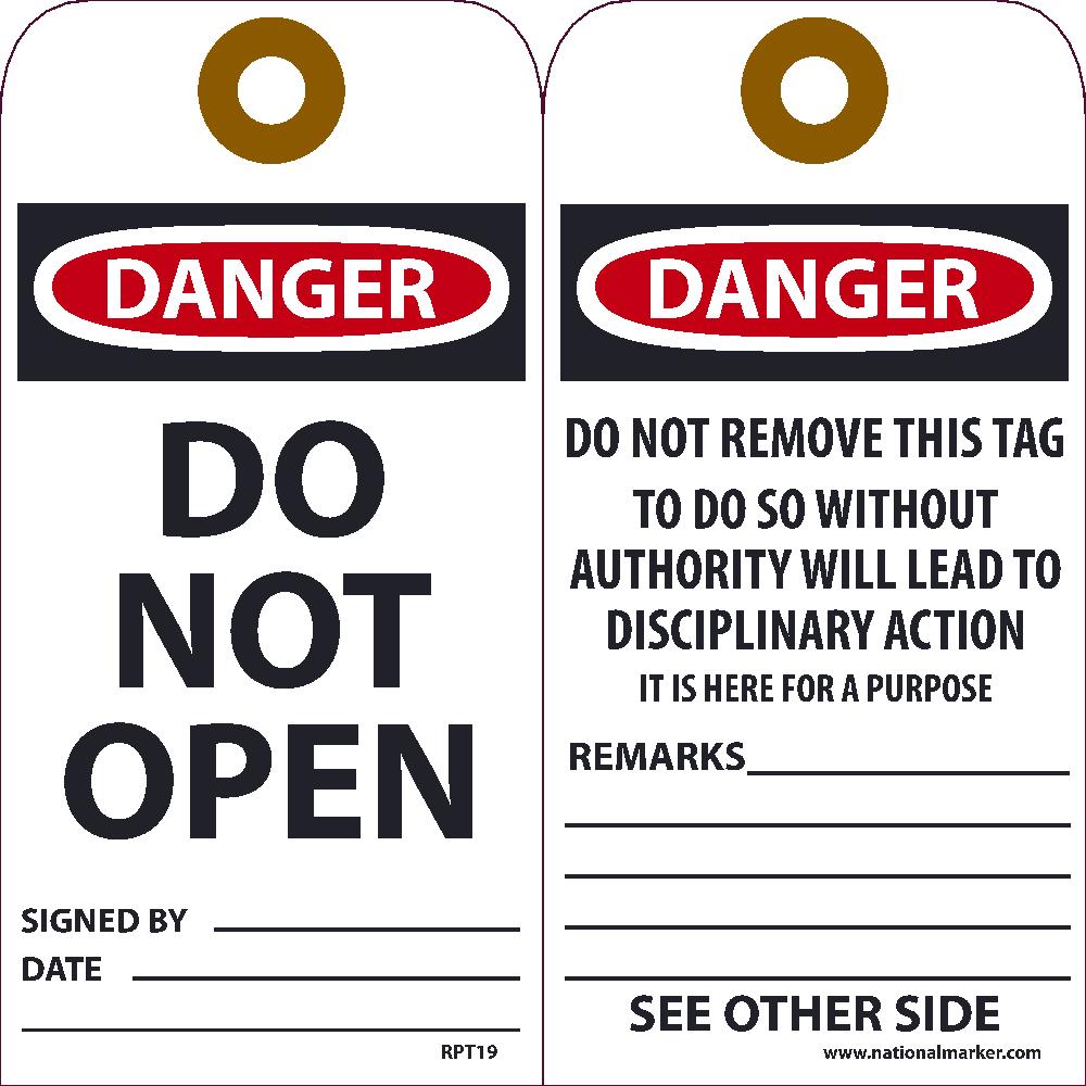 Danger Do Not Open Tag - Pack of 25-eSafety Supplies, Inc