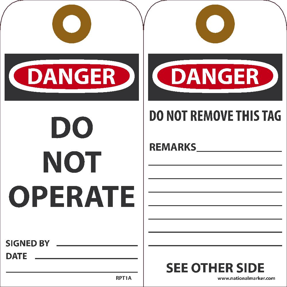 Danger Do Not Operate Tag - Pack of 25-eSafety Supplies, Inc