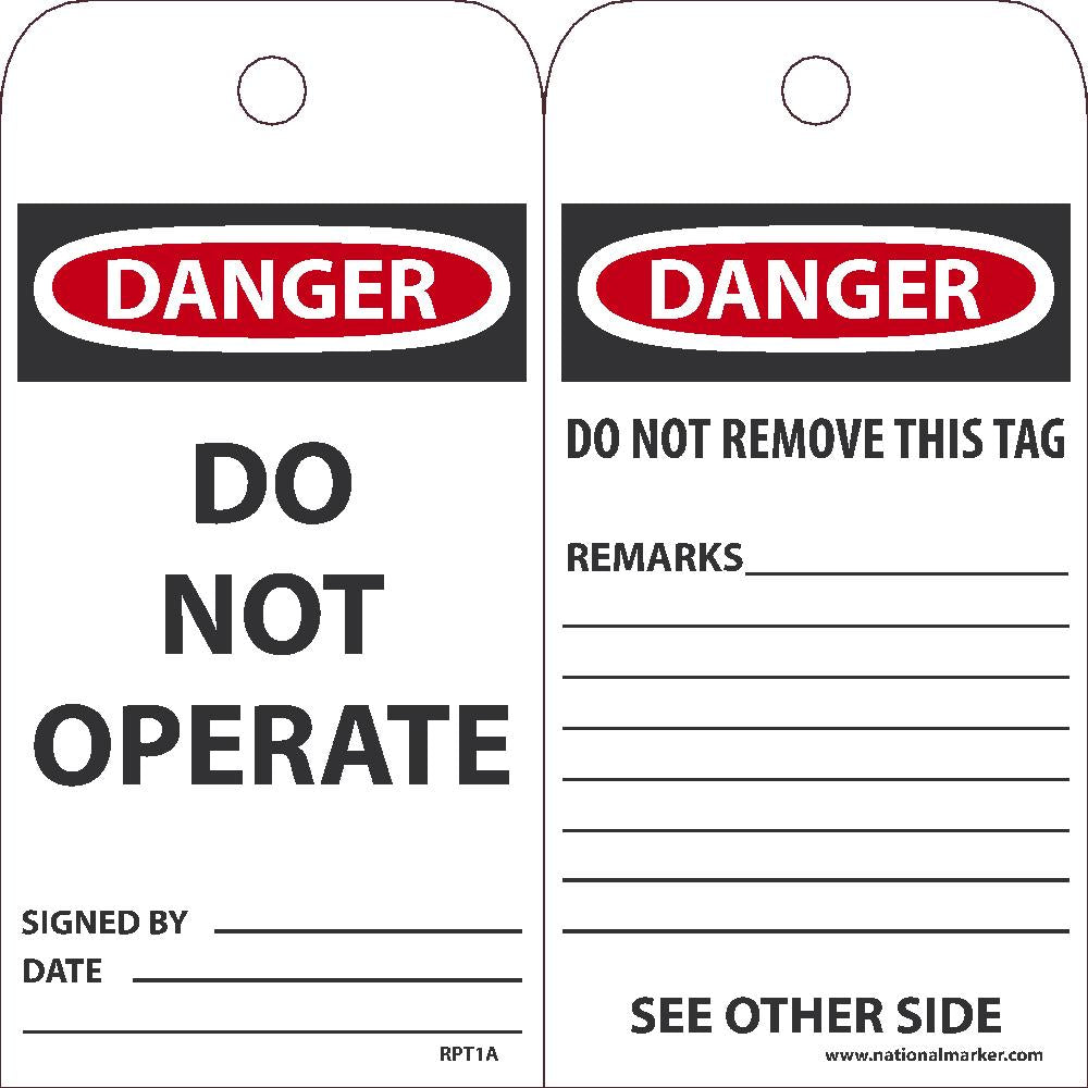 Danger Do Not Operate Tag - Pack of 25-eSafety Supplies, Inc