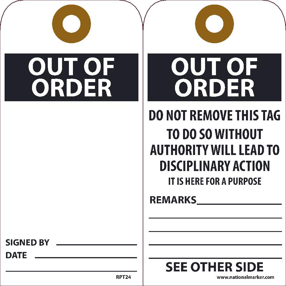Out Of Order Tag - Pack of 25-eSafety Supplies, Inc