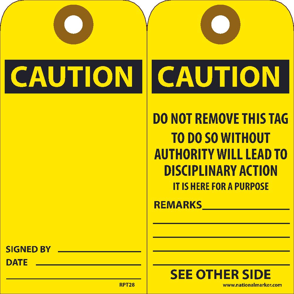 Caution Signed By___ Date___ Tag - Pack of 25-eSafety Supplies, Inc