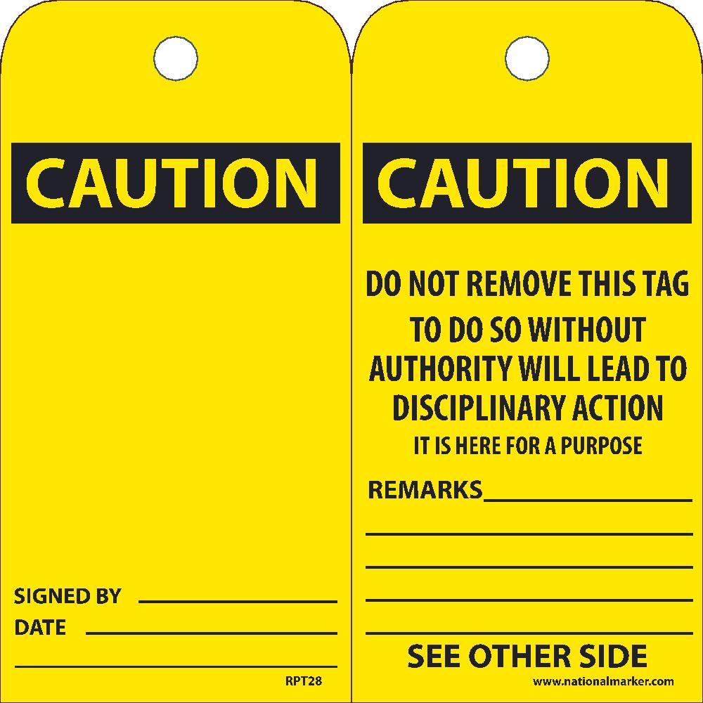 Caution Signed By___ Date___ Tag - Pack of 25-eSafety Supplies, Inc