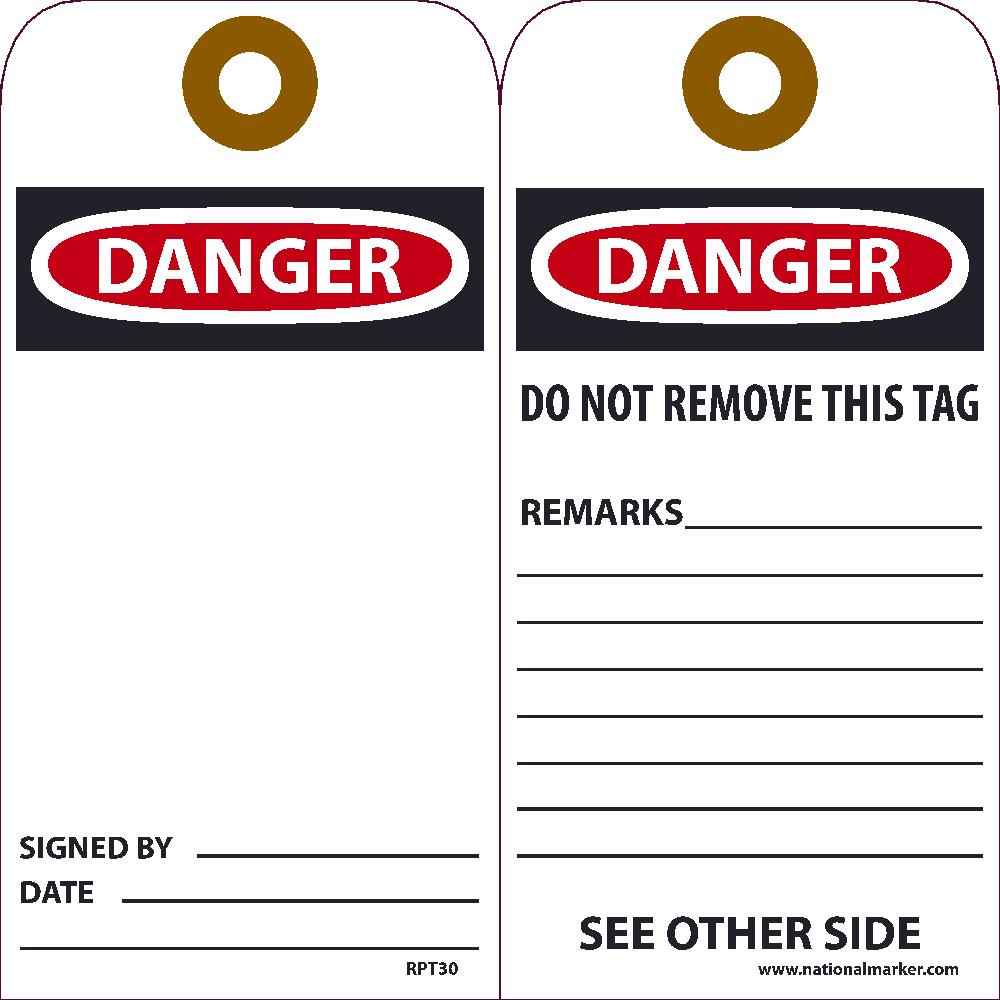 Danger Signed By___ Date___ Tag - Pack of 25-eSafety Supplies, Inc