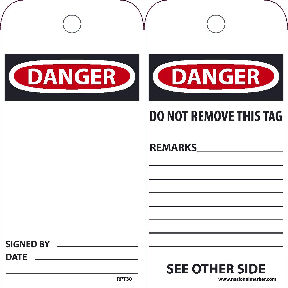 Danger Signed By___ Date___ Tag - Pack of 25-eSafety Supplies, Inc