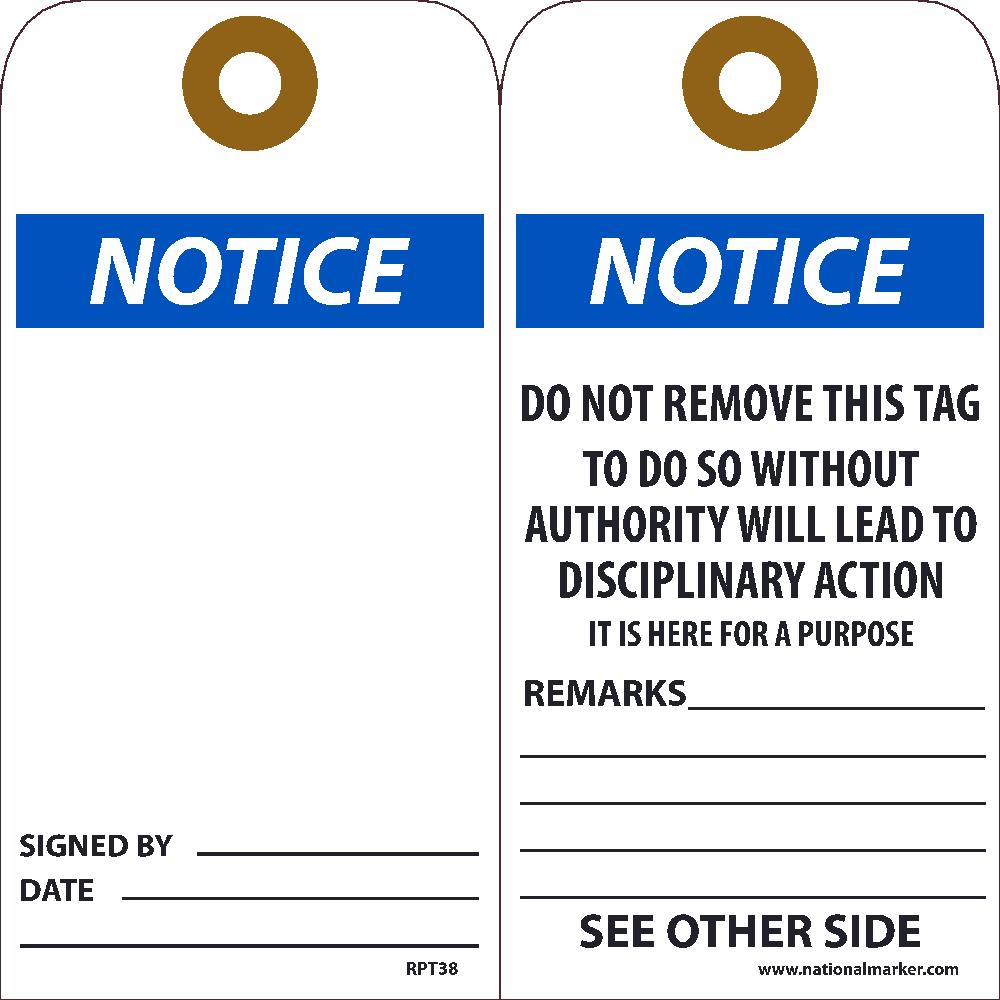 Notice Signed By___ Date___ Tag - Pack of 25-eSafety Supplies, Inc