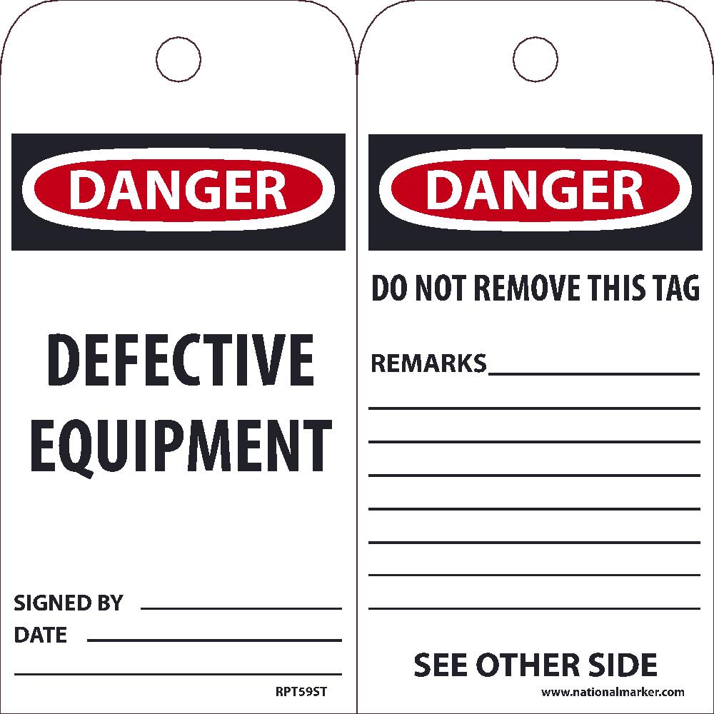 Danger Defective Equipment Tag - Pack of 25-eSafety Supplies, Inc