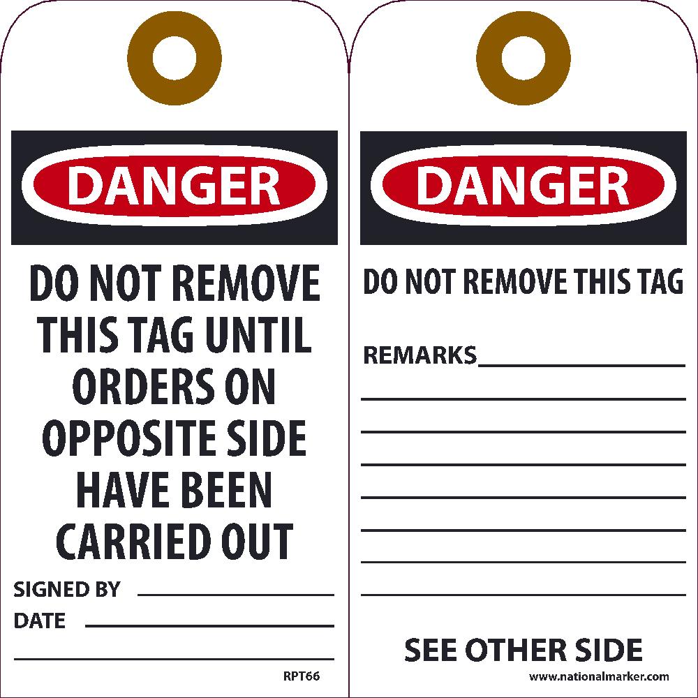 Danger Do Not Remove This Tag - Pack of 25-eSafety Supplies, Inc