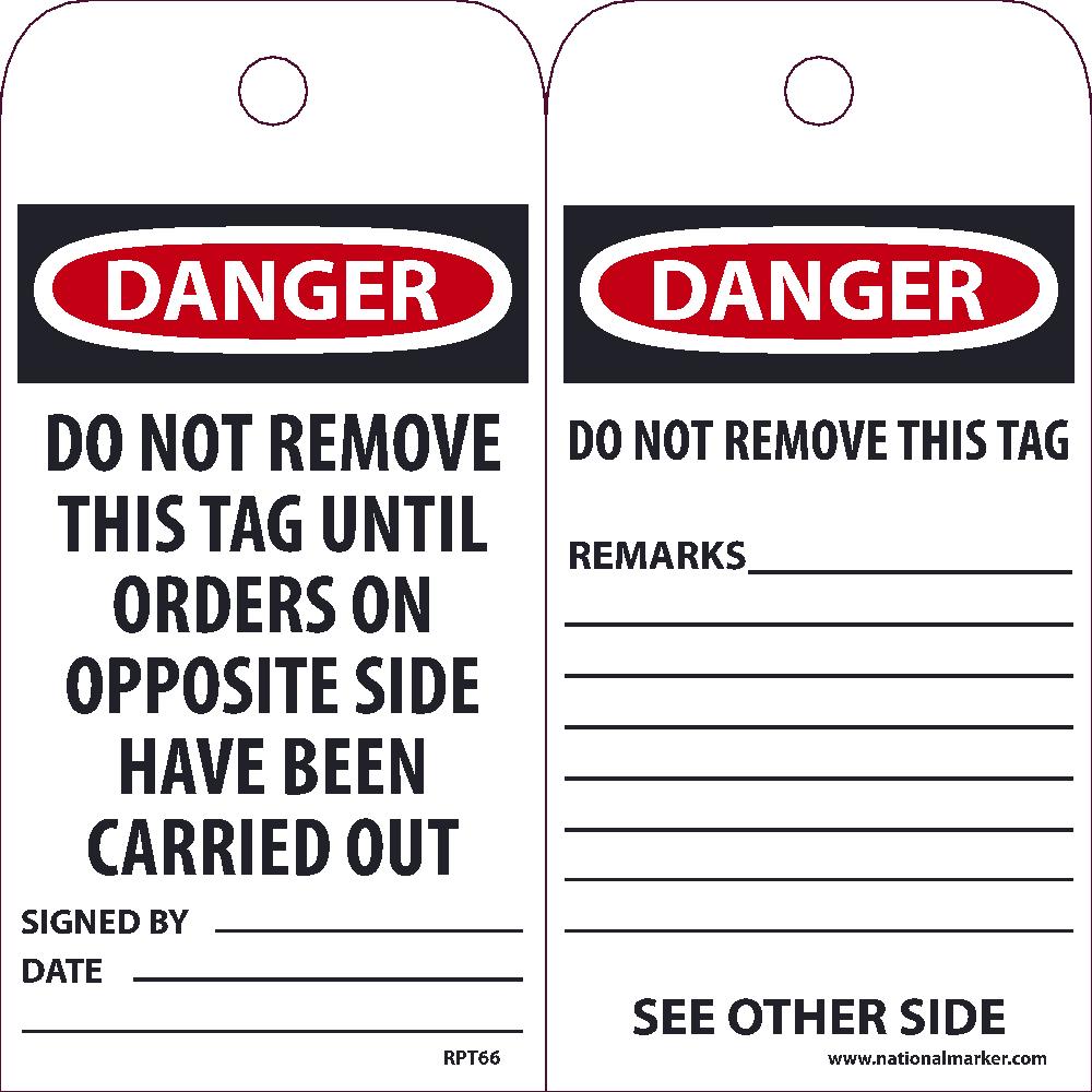 Danger Do Not Remove This Tag - Pack of 25-eSafety Supplies, Inc