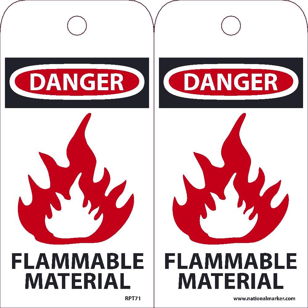 Danger Flammable Material Tag - Pack of 25-eSafety Supplies, Inc