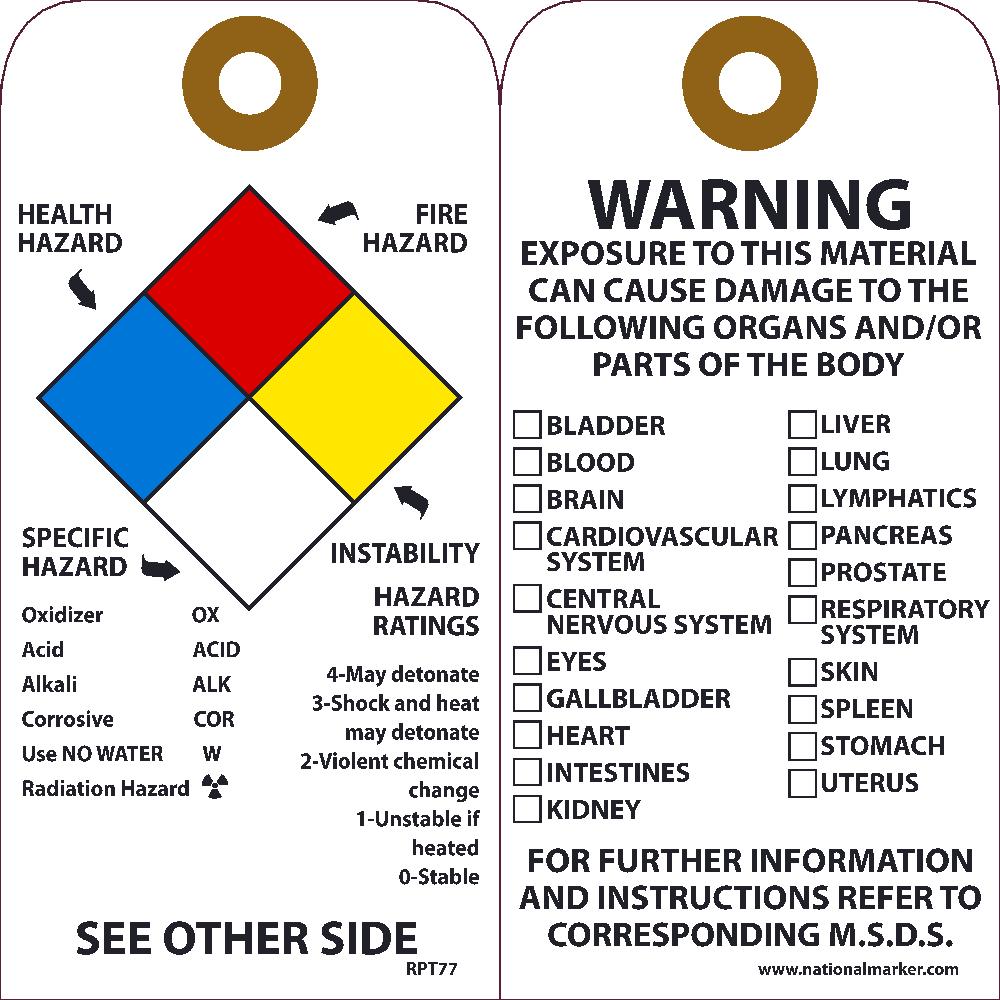 Right-To-Know Tag - Pack of 25-eSafety Supplies, Inc