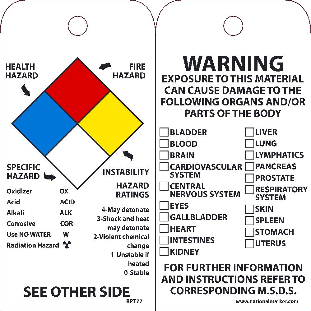 Right-To-Know Tag - Pack of 25-eSafety Supplies, Inc