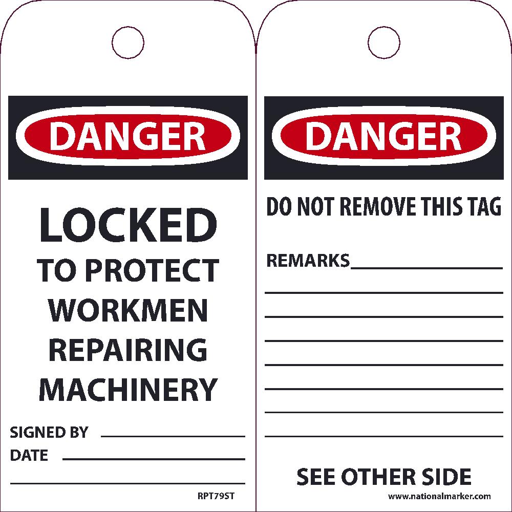 Danger Locked To Protect Workmen Repairing Machinery Tag - Pack of 25-eSafety Supplies, Inc