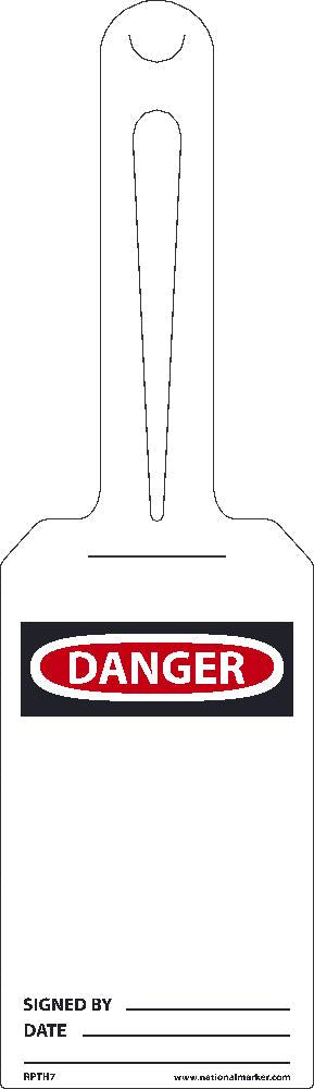 Danger Blank, Ez Hang Tags, Self Fastening, 11.25 X 3.25, .015 Unrip Vinyl, 25/Pk - RPTH7-eSafety Supplies, Inc