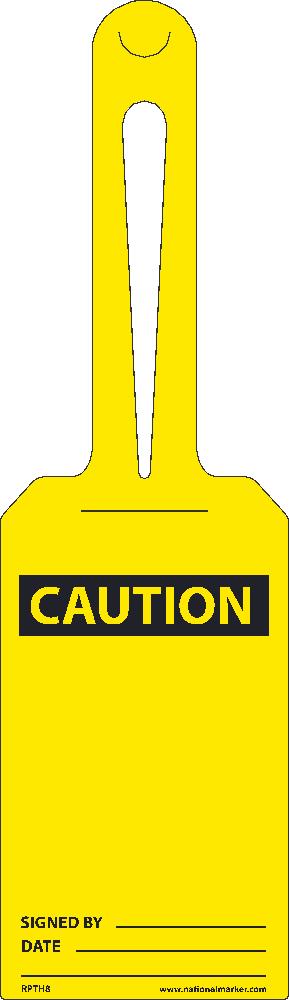 Caution Blank, Ez Hang Tags, Self Fastening, 11.25 X 3.25, .015 Unrip Vinyl, 25/Pk - RPTH8-eSafety Supplies, Inc