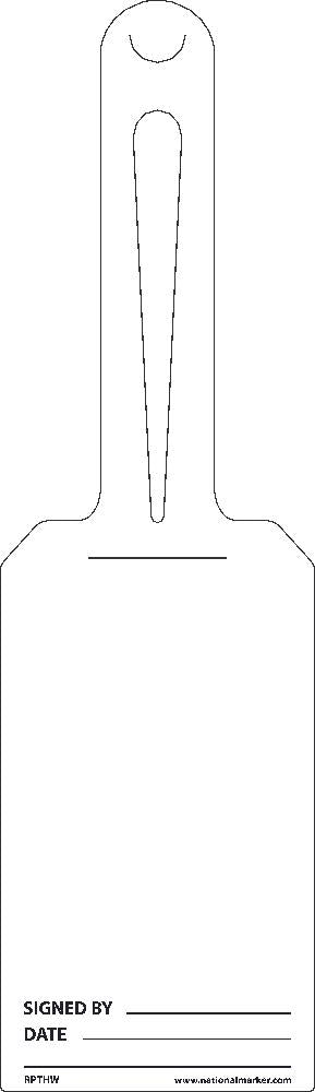 Blank White, Ez Hang Tags, Self Fastening, 11.25 X 3.25, .015 Unrip Vinyl, 25/Pk - RPTHW-eSafety Supplies, Inc