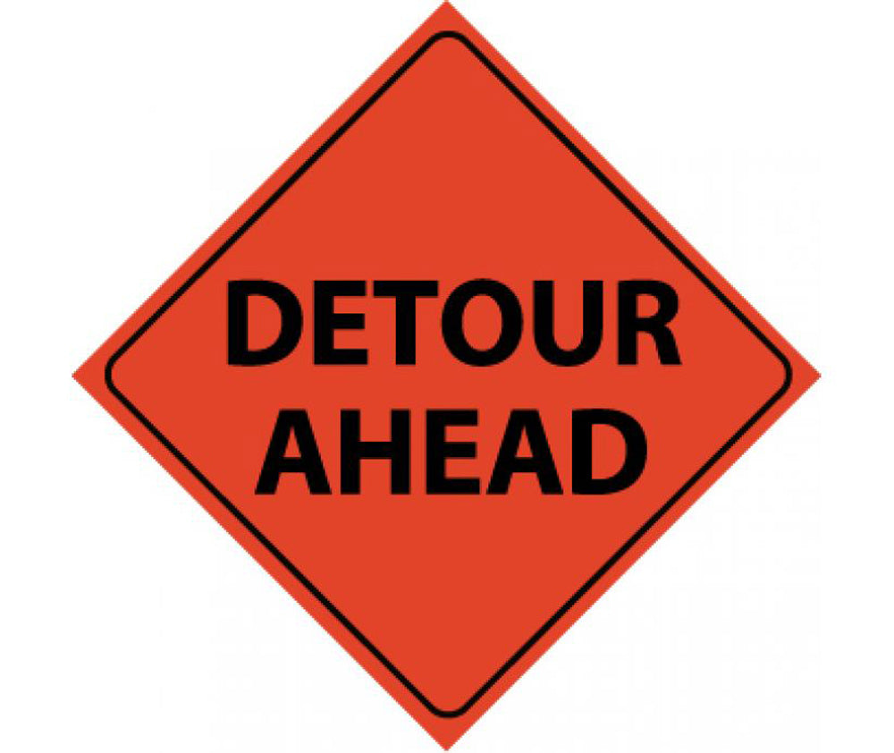 Reflective Roll-Up Detour Ahead Sign-eSafety Supplies, Inc