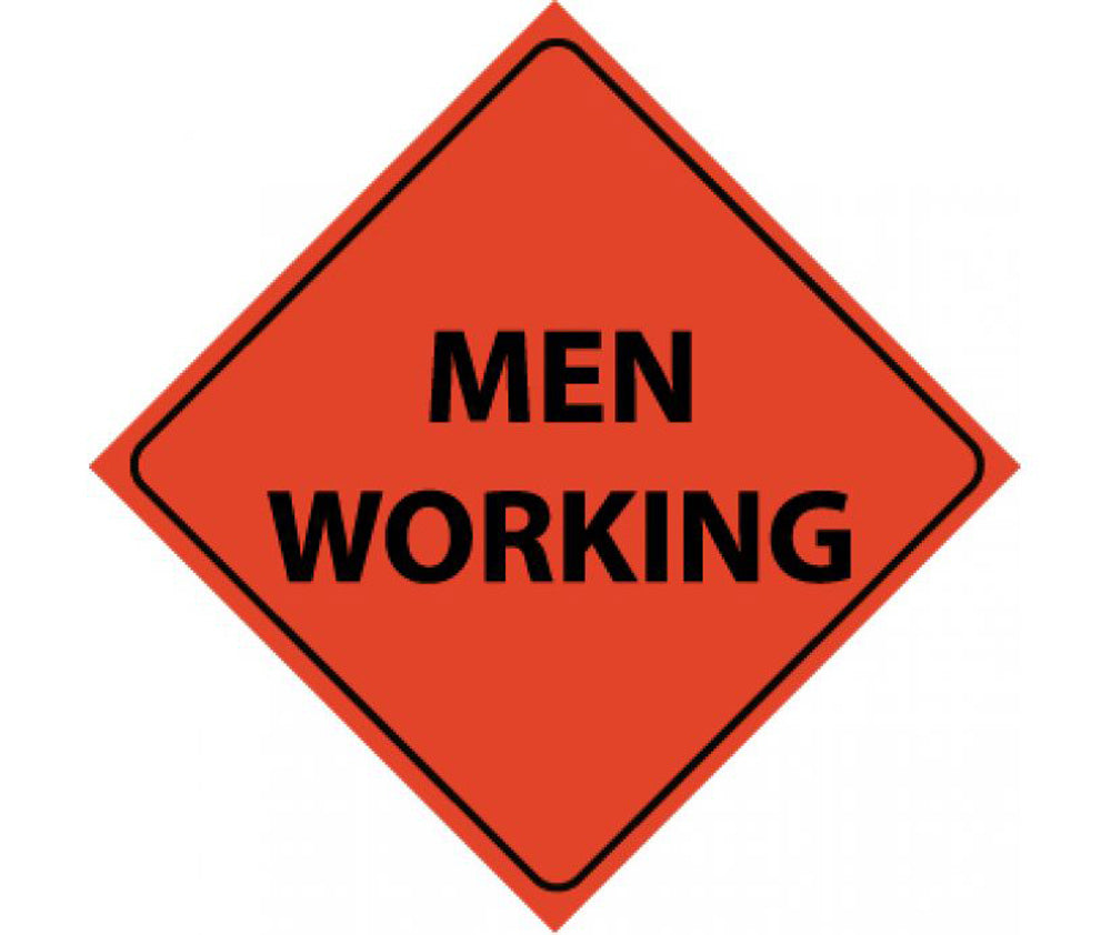 Reflective Roll-Up Men Working Sign-eSafety Supplies, Inc