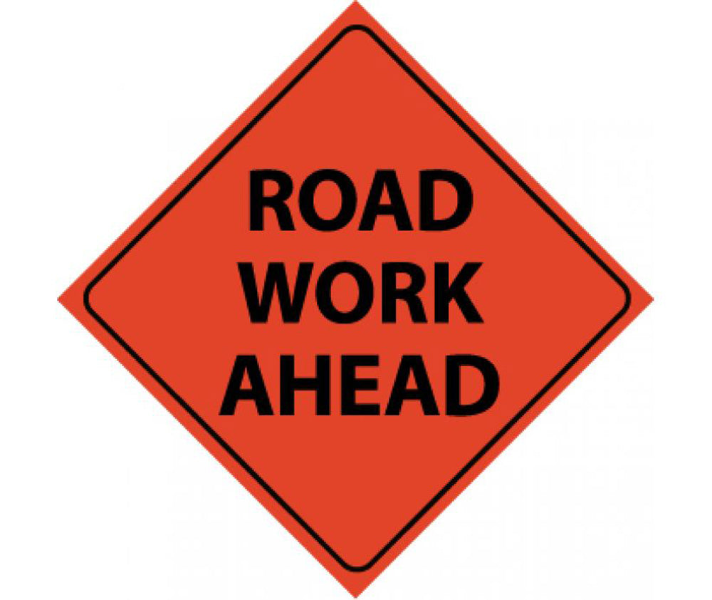 Reflective Roll-Up Road Work Ahead Sign-eSafety Supplies, Inc