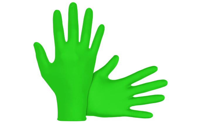 Raven HiViz INVUE- 6mil P/F Nitrile Green Hi-Visibility Glove-eSafety Supplies, Inc