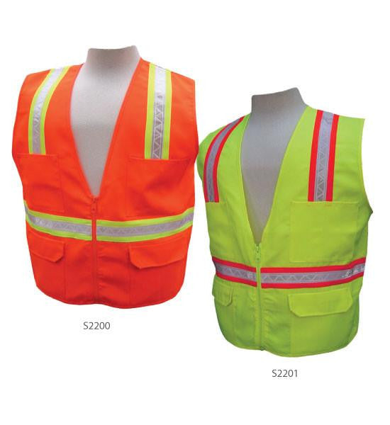 3A Safety S2201-5XL Multi Pocket Vest with Mesh Back, Lime