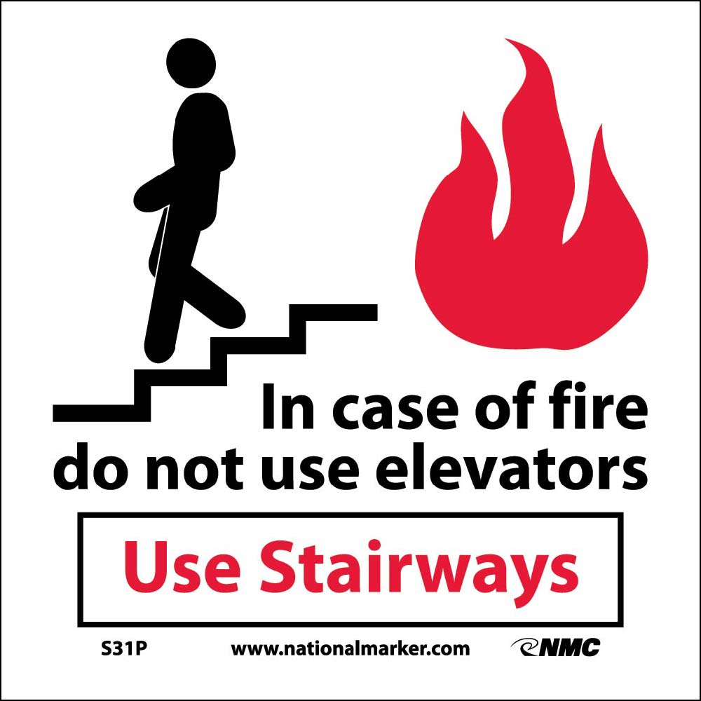 Incase Of Fire Do Not Use Elevators Use-eSafety Supplies, Inc