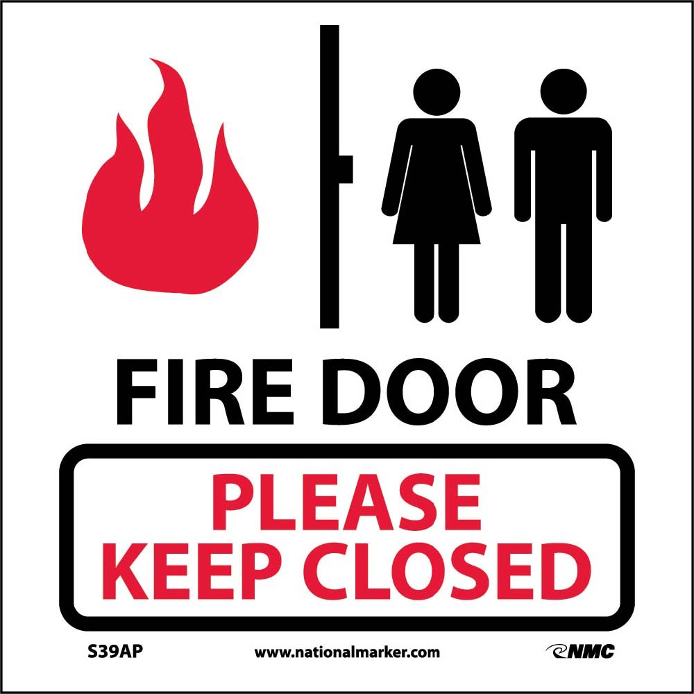 Fire Door Please Keep Closed Label - 5 Pack-eSafety Supplies, Inc