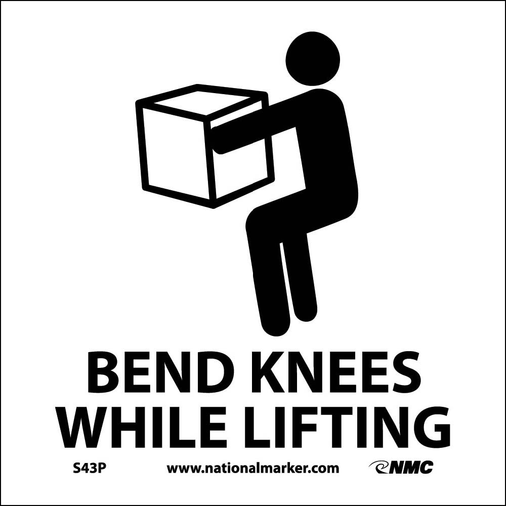 Bend Knees While Lifting Sign-eSafety Supplies, Inc