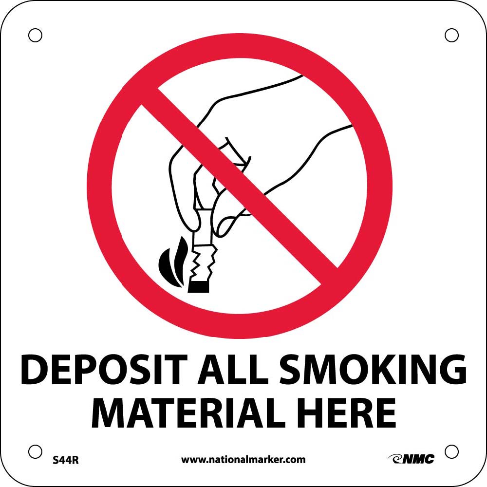 Deposit All Smoking Material Here Sign-eSafety Supplies, Inc