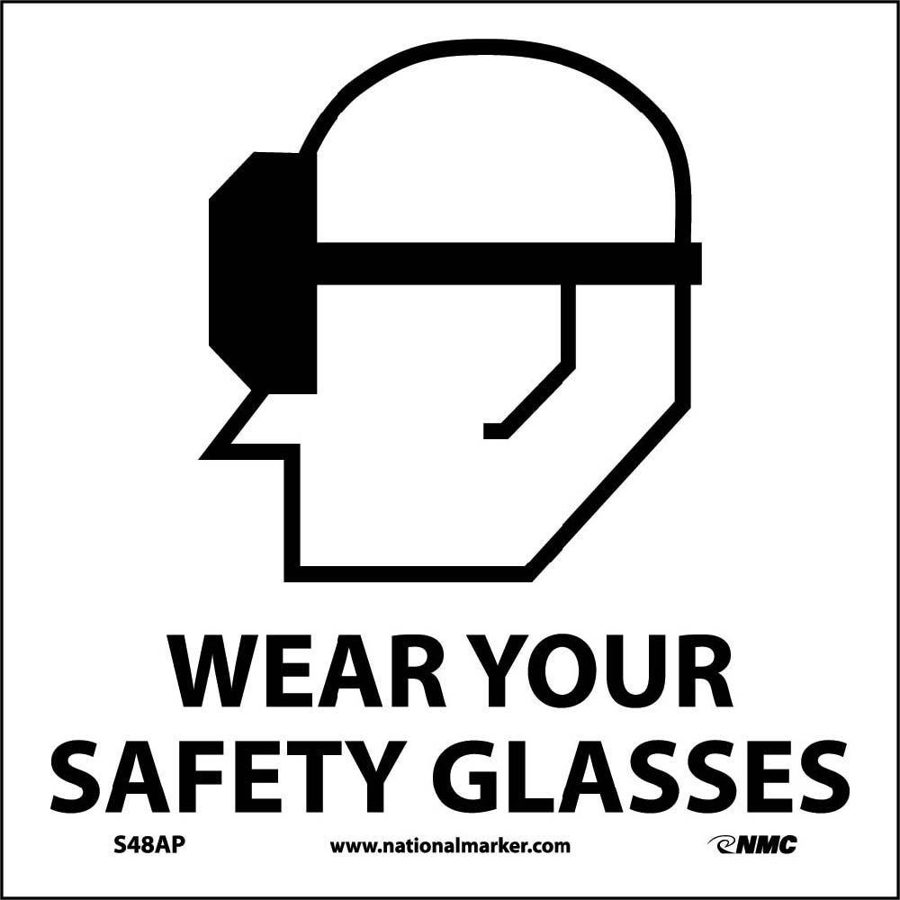 Wear Your Safety Glasses Label - 5 Pack-eSafety Supplies, Inc