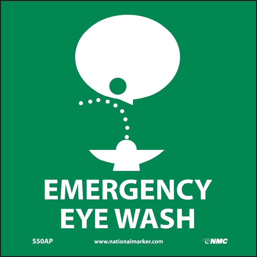 Emergency Eye Wash Label - 5 Pack-eSafety Supplies, Inc
