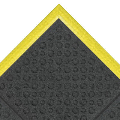 Superior Manufacturing Notrax 3' X 3' Black 3/4" Thick Nitrile Rubber Cushion-Ease Wet/Dry Area Solid Safety/Anti-Fatigue Floor Mat With Interlocking Edges